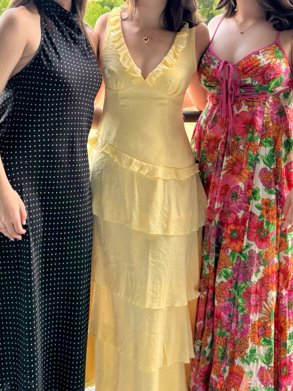 Butter Yellow Tiered V-Neck Maxi Dress - Women's formal or prom Dress